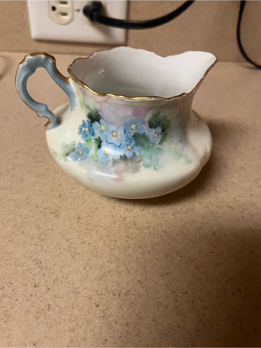 Antique Z.S. & Co. Bavaria Porcelain Creamer Marseille Floral Hand Painted Dish